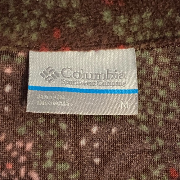 Columbia Arctic Air Printed 1/4 Zip Fleece Burgundy Pullover Women’s Size M - Picture 2 of 7